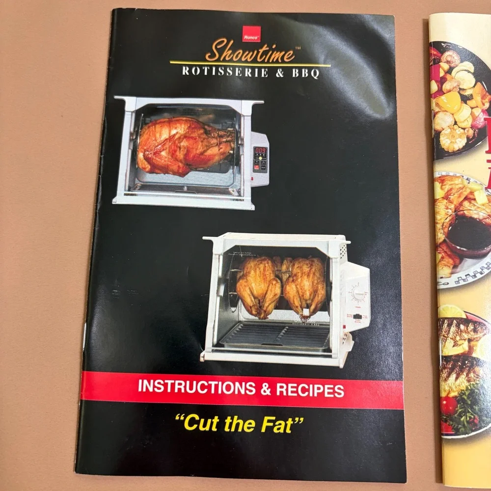 Ronco Showtime Rotisserie BBQ Instruction Manual and Lean Recipe Booklet Set
